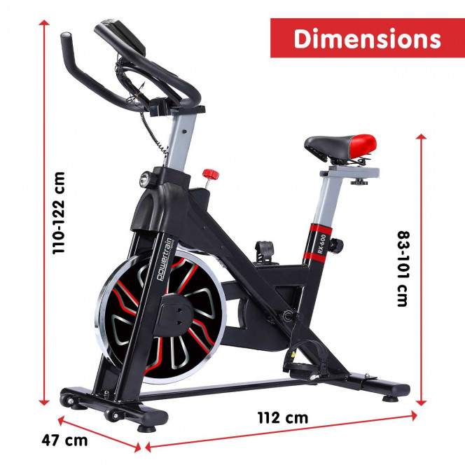 Powertrain RX-600 Exercise Spin Bike - Red Image 10