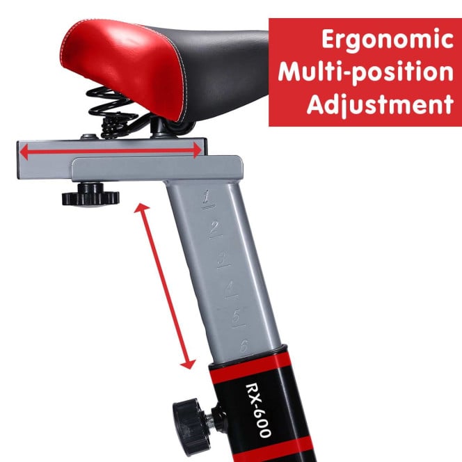 Powertrain RX-600 Exercise Spin Bike - Red Image 8