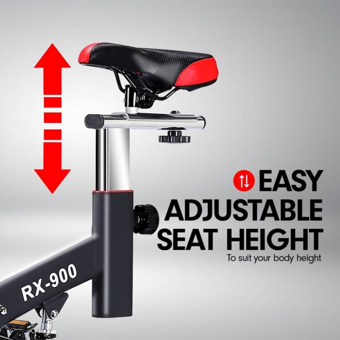 Powertrain RX-900 Exercise Spin Bike Cardio Cycling - Red Image 9