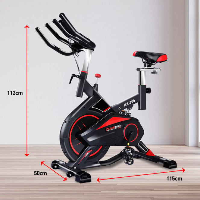 Powertrain RX-900 Exercise Spin Bike Cardio Cycling - Red Image 2