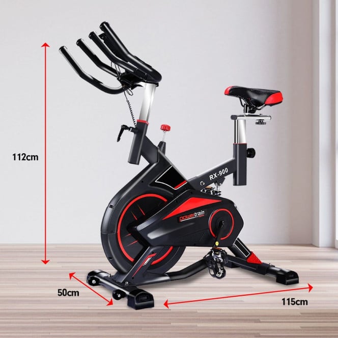 Powertrain RX-900 Exercise Spin Bike Cardio Cycling - Red Image 7