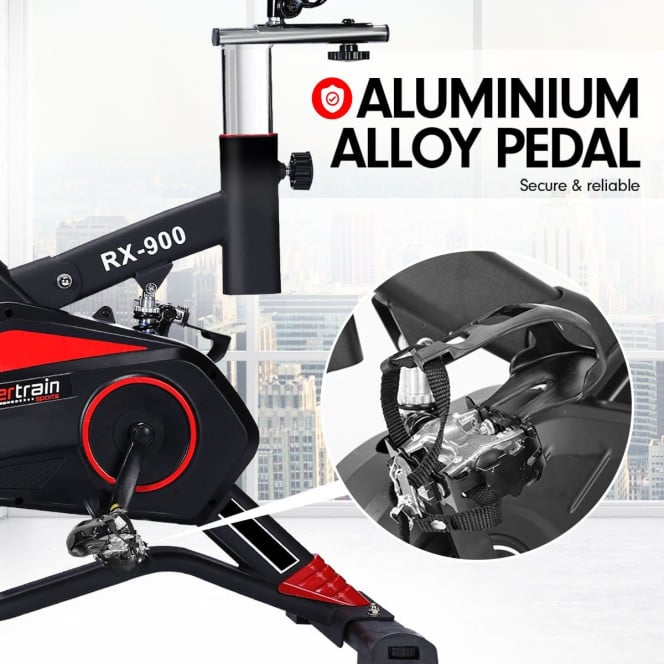 Powertrain RX-900 Exercise Spin Bike Cardio Cycling - Red Image 5