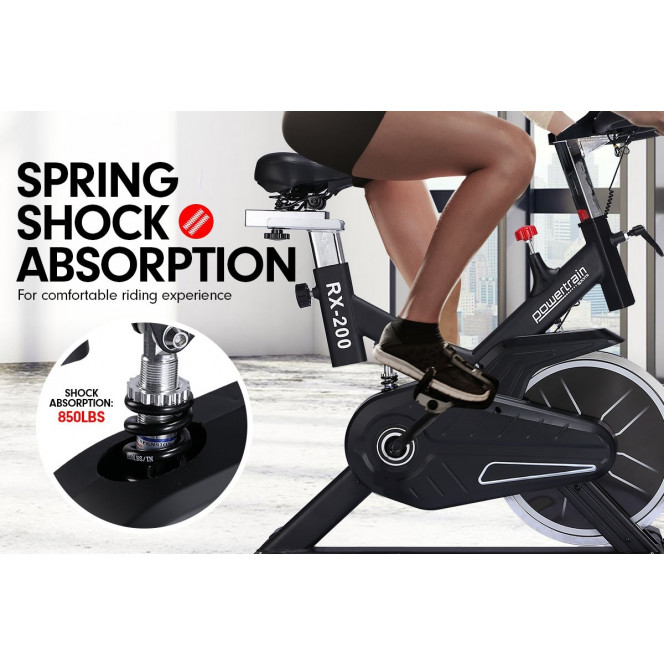 Powertrain RX-200 Exercise Spin Bike Cardio Cycling - Black Image 2