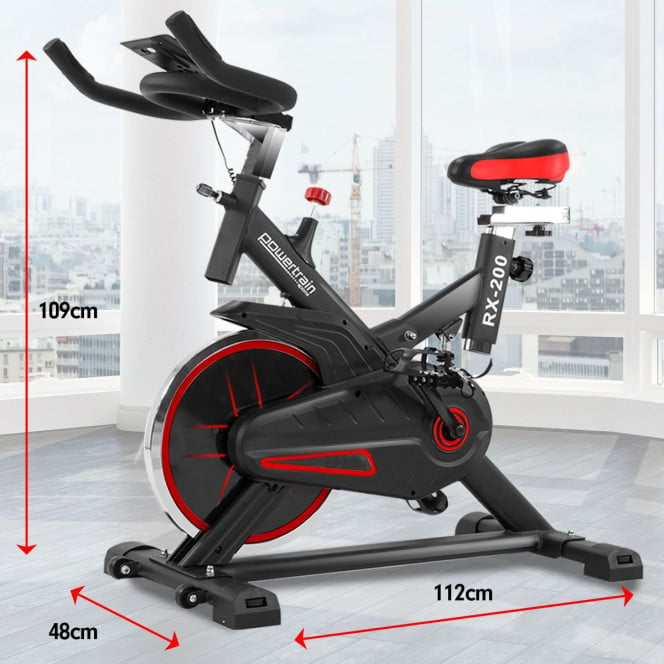Powertrain RX-200 Exercise Spin Bike Cardio Cycling - Red Image 6