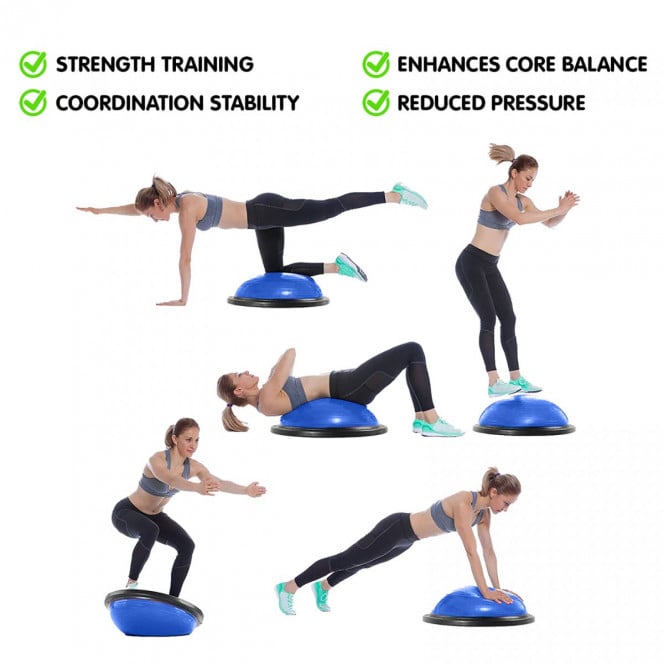 Powertrain Fitness Yoga Ball Home Gym Workout Balance Trainer - Blue Image 12