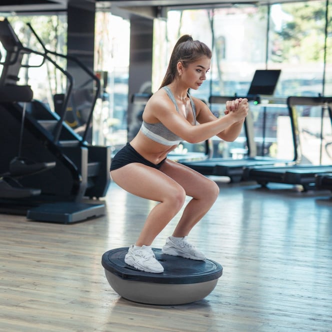 Powertrain Fitness Yoga Ball Home Gym Workout Balance Trainer - Grey Image 5