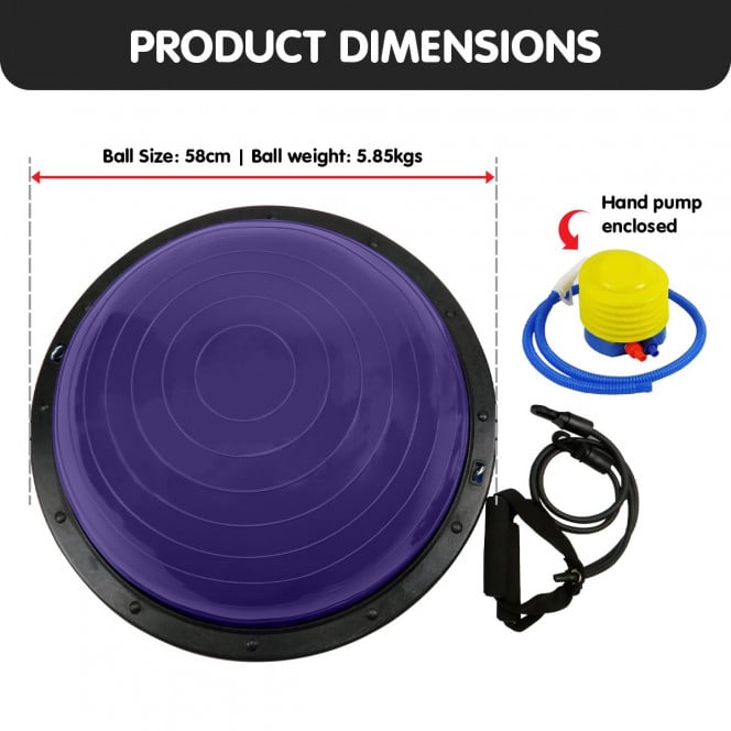 Powertrain Fitness Yoga Ball Home Gym Workout Balance Trainer - Purple Image 2