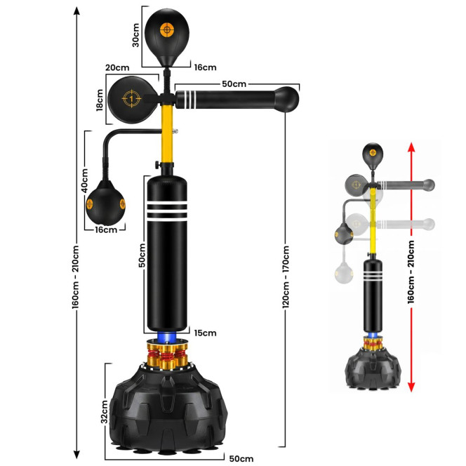Powertrain Freestanding Boxing Trainer 5 in 1 Reflex Training System Image 2
