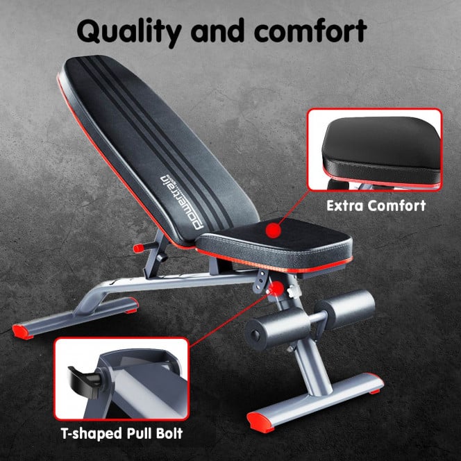 Powertrain Home Gym Bench Adjustable Flat Incline Decline FID Image 10