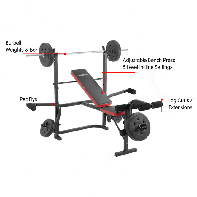 Powertrain Multi Home Gym Bench Press with Weights Image 5 image 5