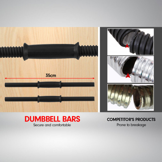 Powertrain 20kg Home Gym Adjustable Dumbbell Barbell Weights Set - Gold Image 7