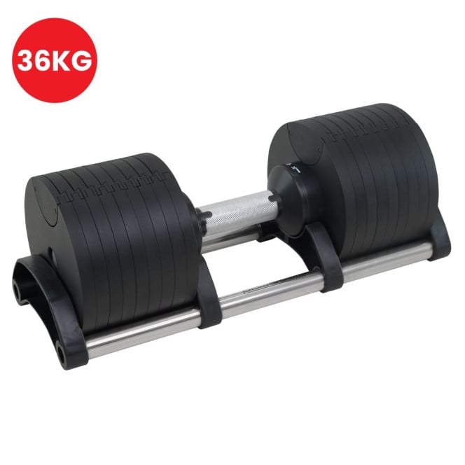Powertrain Eon 36kg Dial-Up Adjustable Dumbbell Home Gym Weights Image 6