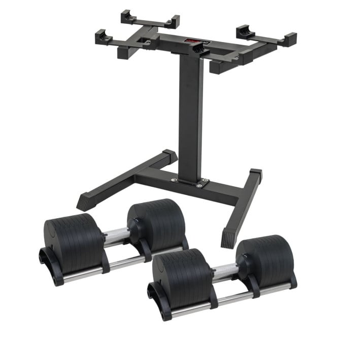 Powertrain 2x 36kg Eon Dial-Up Adjustable Dumbbell Set with Stand Image 6