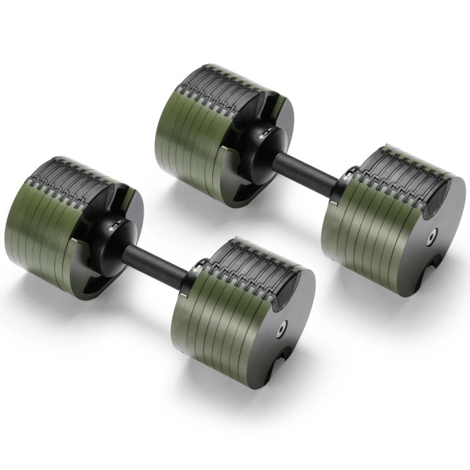 Powertrain Eon Dial-Up 72KG Adjustable Dumbbells Pair - Green Image 2
