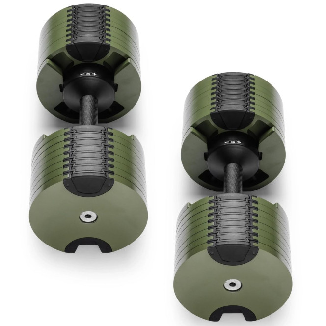 Powertrain Eon Dial-Up 72KG Adjustable Dumbbells Pair - Green Image 6