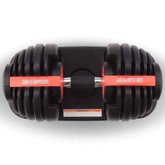Powertrain 24kg Adjustable Dumbbells 15-in-1 Home Gym Weights  Red Image 11