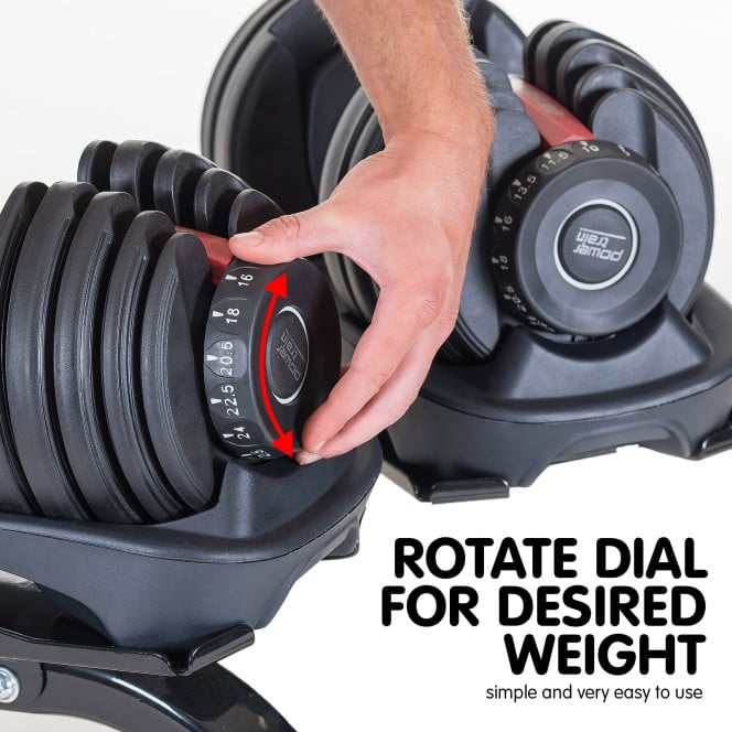 48kg Powertrain Adjustable Dumbbell Home Gym Set Image 9
