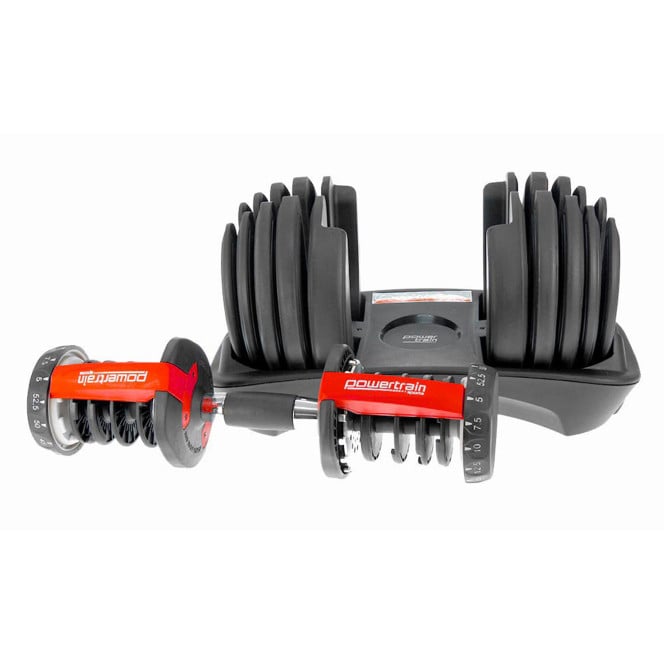 48kg Powertrain Adjustable Dumbbell Home Gym Set Image 12