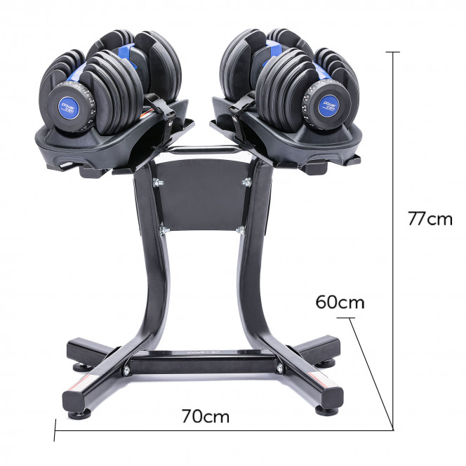 48KG Powertrain Adjustable Dumbbell Set With Stand Blue Image 10