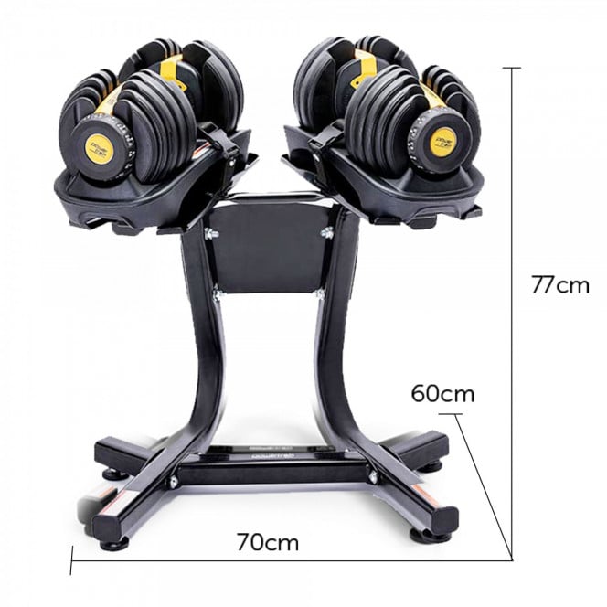 48KG Powertrain Adjustable Dumbbell Set With Stand - Gold Image 10