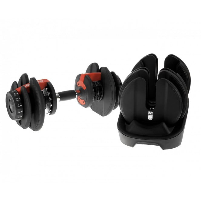 2x 24kg Powertrain Adjustable Dumbbells with Stand Image 5