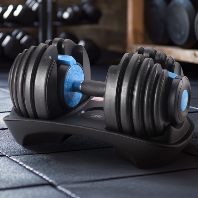 Powertrain 24kg Blue Adjustable Dumbbell Home Gym Weights Image 12