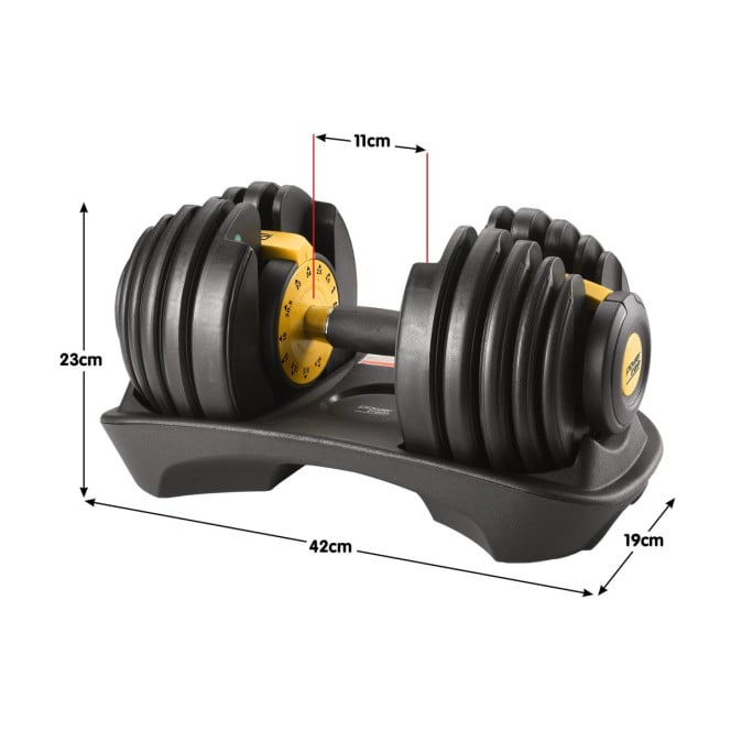 Powertrain 2x 24kg Gold Home Gym Adjustable Dumbbells Weights Image 3