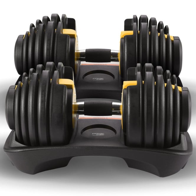 Powertrain 2x 24kg Gold Home Gym Adjustable Dumbbells Weights Image 7