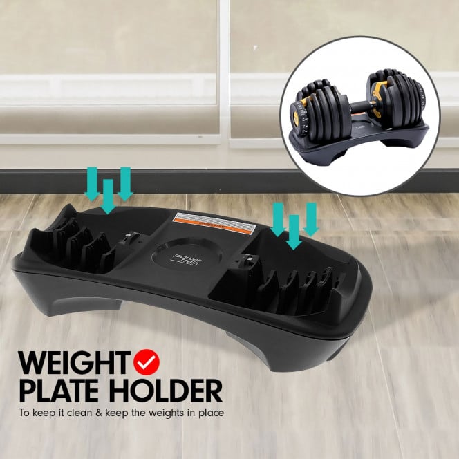 2x 24kg Powertrain Home Gym Adjustable Dumbbells - Gold Image 4
