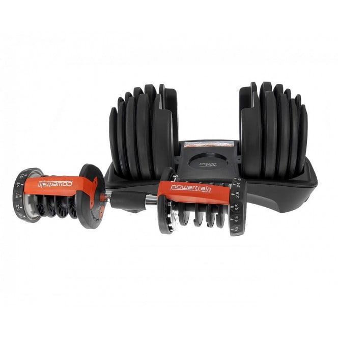 48kg Powertrain Adjustable Dumbbell Home Gym Set Image 3