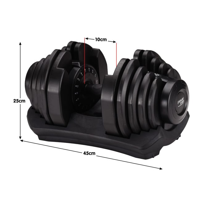 Powertrain 40kg Adjustable Dumbbell Home Gym Weights Image 2
