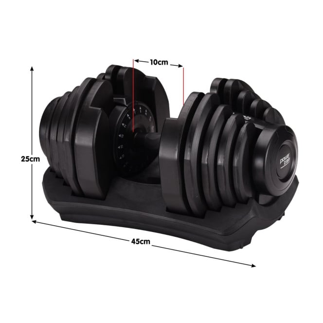 Powertrain 80kg Gen3 Adjustable Dumbbell Home Gym Weights with Stand Image 3