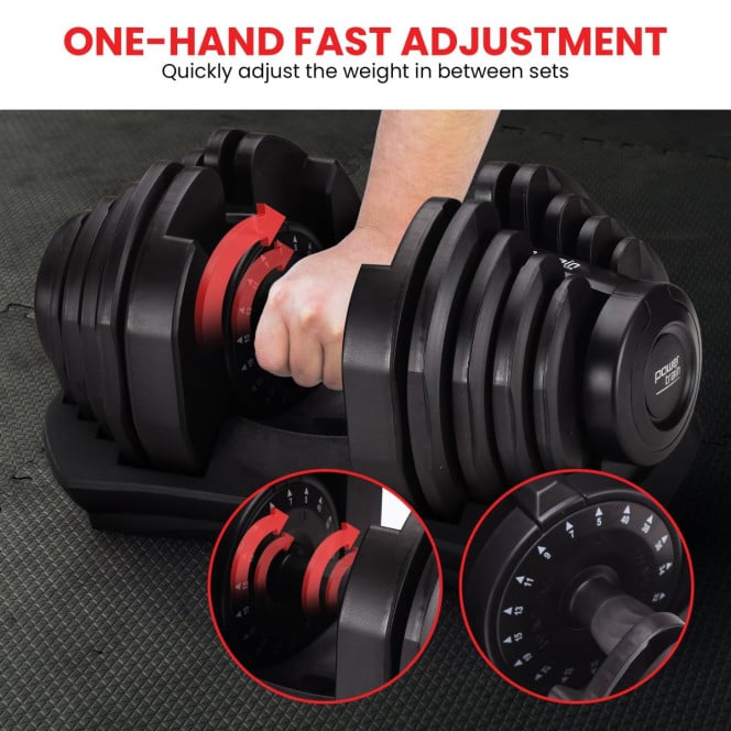 Powertrain 80kg Gen3 Adjustable Dumbbell Home Gym Weights with Stand Image 6