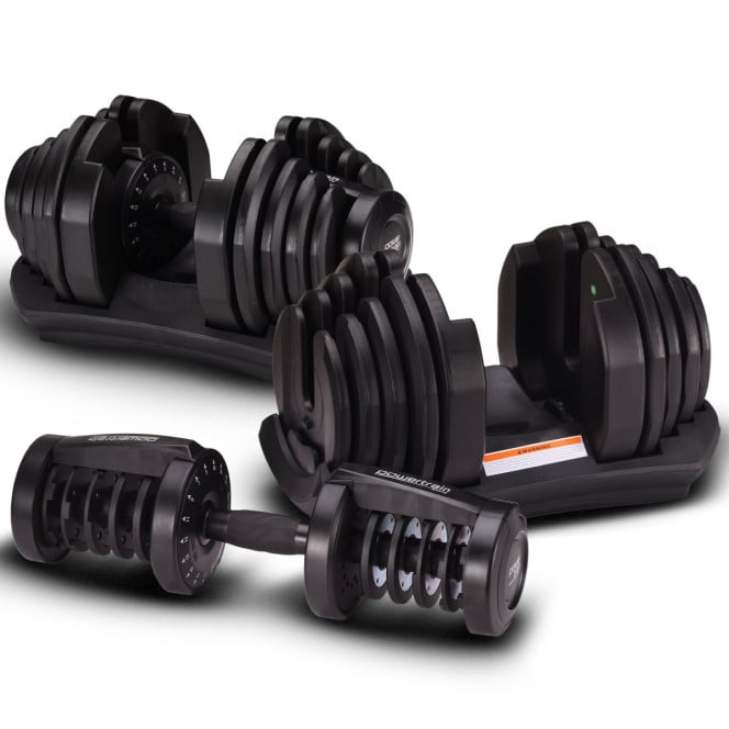 Powertrain 80kg Gen3 Adjustable Dumbbell Home Gym Weights with Stand Image 11