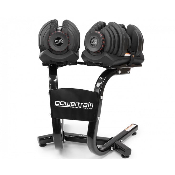 80kg Adjustable Dumbbells Set with Stand by Powertrain