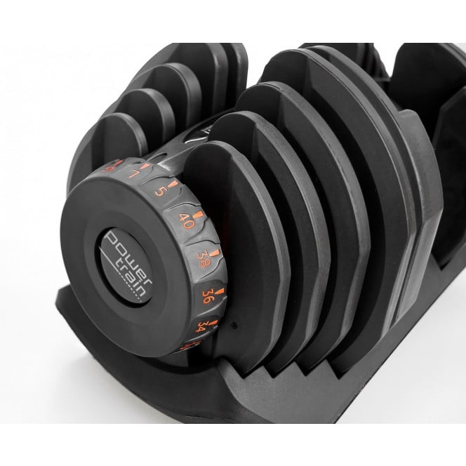 Powertrain 2x 40kg Adjustable Dumbbell Home Gym Weights with Stand Image 3