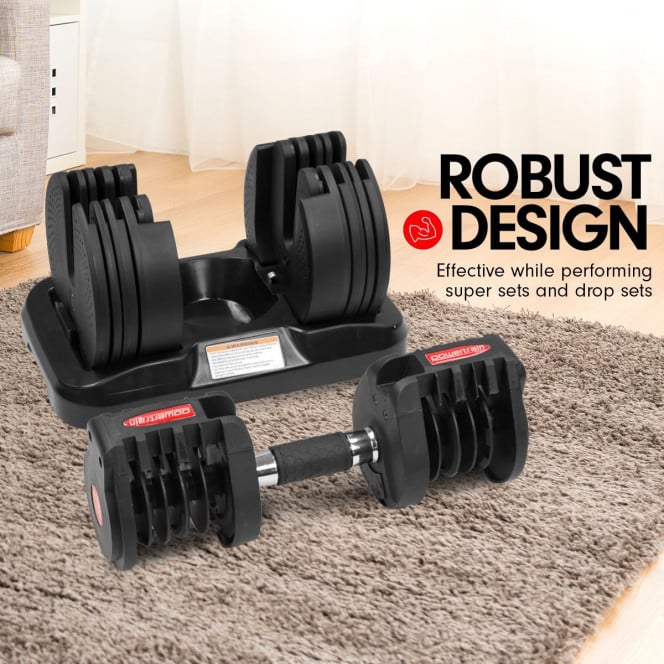 Adjustable Dumbbells 20kg each Powertrain Gen2 Home Gym Image 4