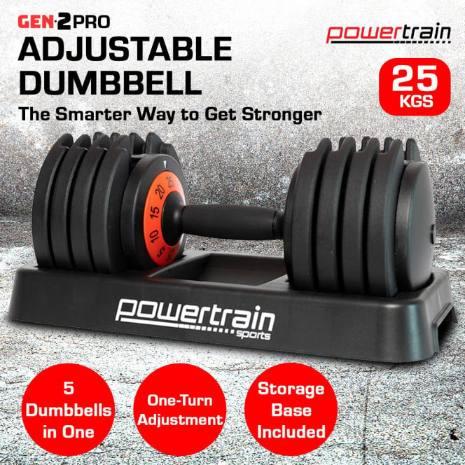 25kg Powertrain GEN2 Pro Adjustable Dumbbell Image 3