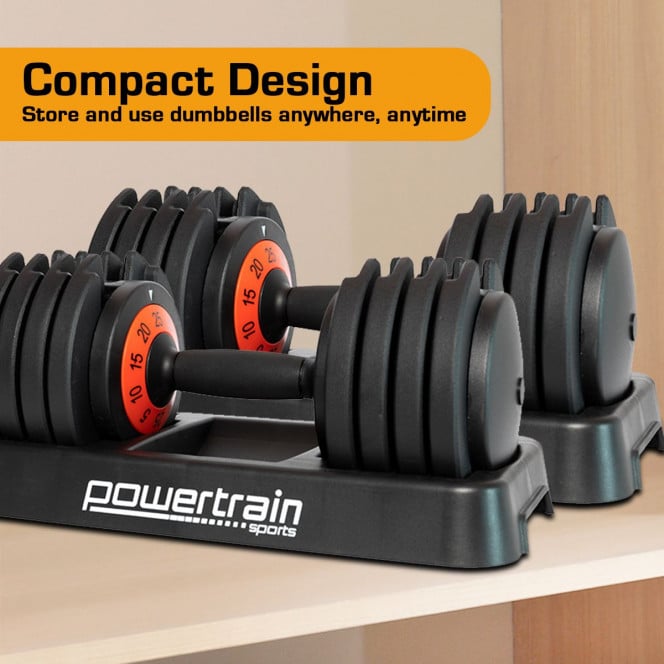 50kg Powertrain GEN2 Pro Adjustable Dumbbell Set Image 4