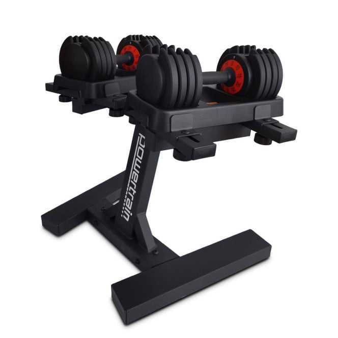 Powertrain 50kg GEN2 Pro Adjustable Dumbbell Set with Stand