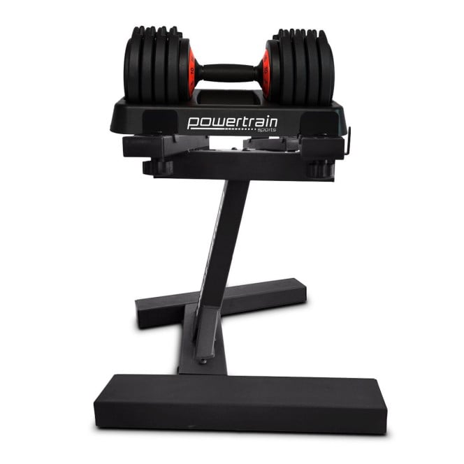 Powertrain 2x GEN2 Pro 25kg Adjustable Dumbbell Set Home Gym Weights with Stand Image 2