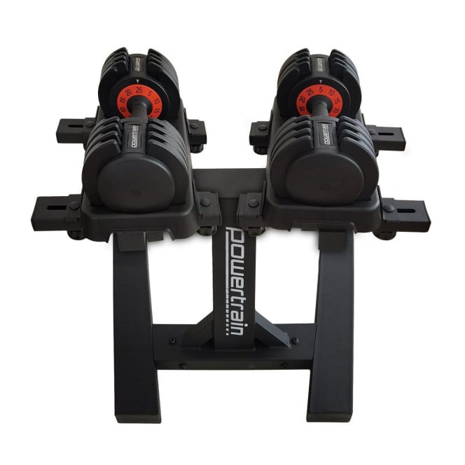 Powertrain 50kg GEN2 Pro Adjustable Dumbbell Set with Stand Image 3