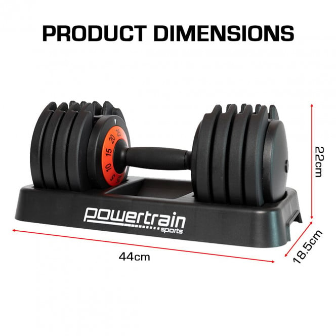 25kg Powertrain GEN2 Pro Adjustable Dumbbell Image 9