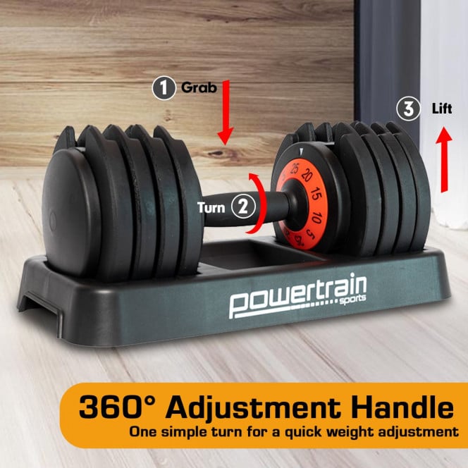 25kg Powertrain GEN2 Pro Adjustable Dumbbell Image 10