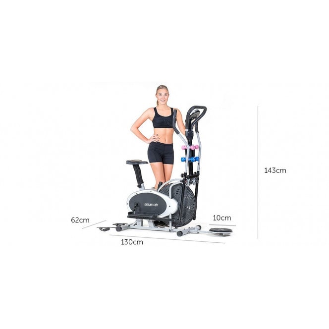 Powertrain 6-in-1 Elliptical Cross Trainer Bike with Weights and Twist Disc Image 9