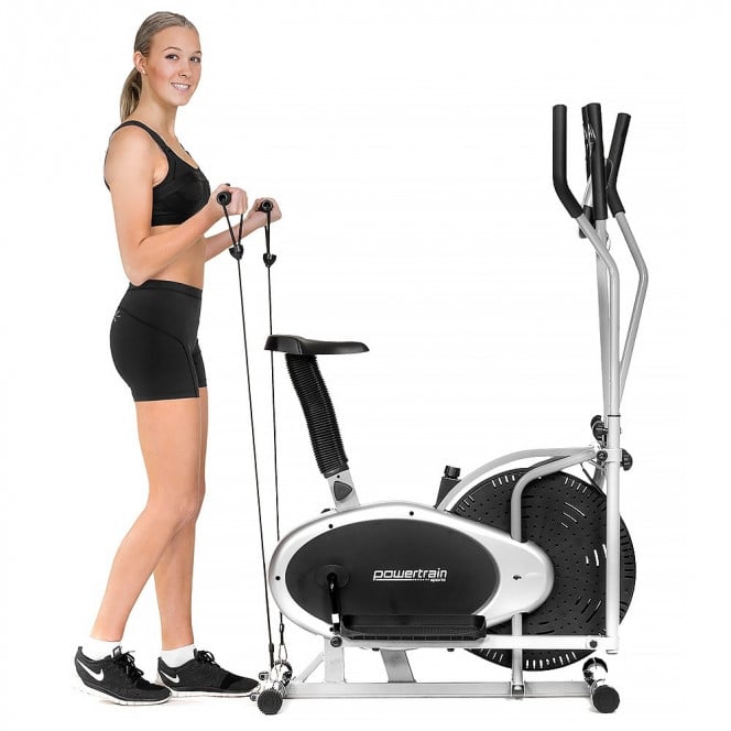 Powertrain 3-in-1 Elliptical Cross Trainer Exercise Bike with Resistance Bands Image 5