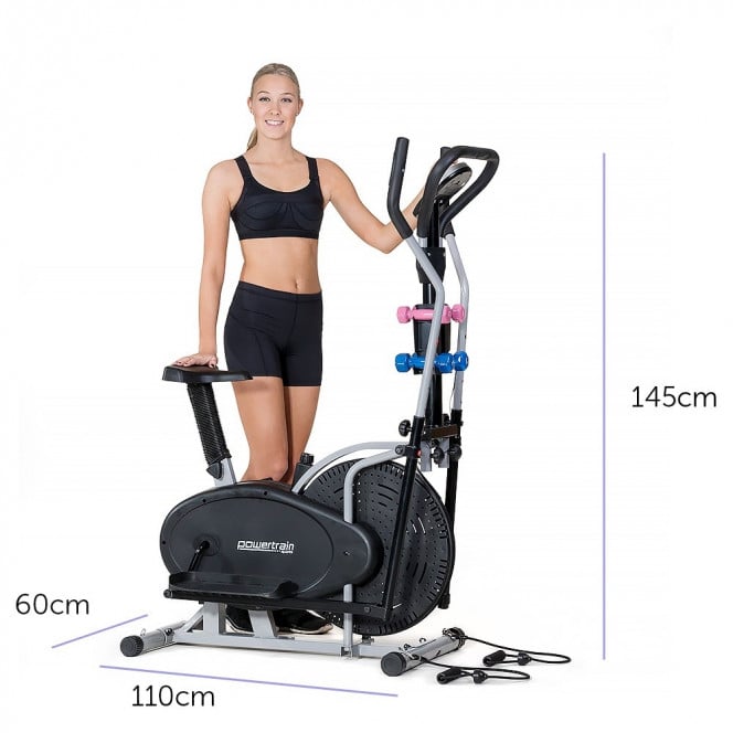 Powertrain 5-in-1 Elliptical Cross Trainer Bike with Dumbbells Image 11