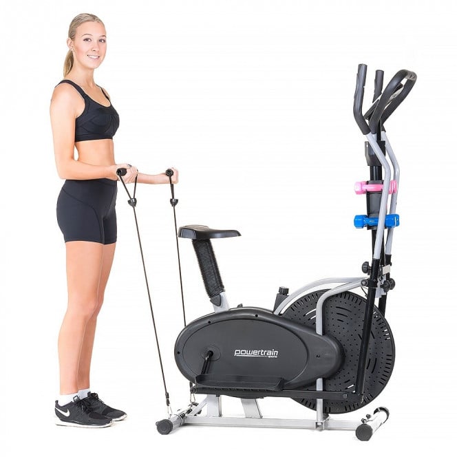 Powertrain 5-in-1 Elliptical Cross Trainer Bike with Dumbbells Image 4