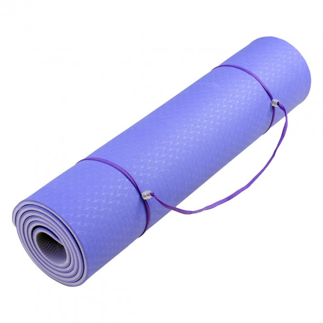 Powertrain Eco-Friendly TPE Pilates Exercise Yoga Mat 8mm - Light Purple Image 5