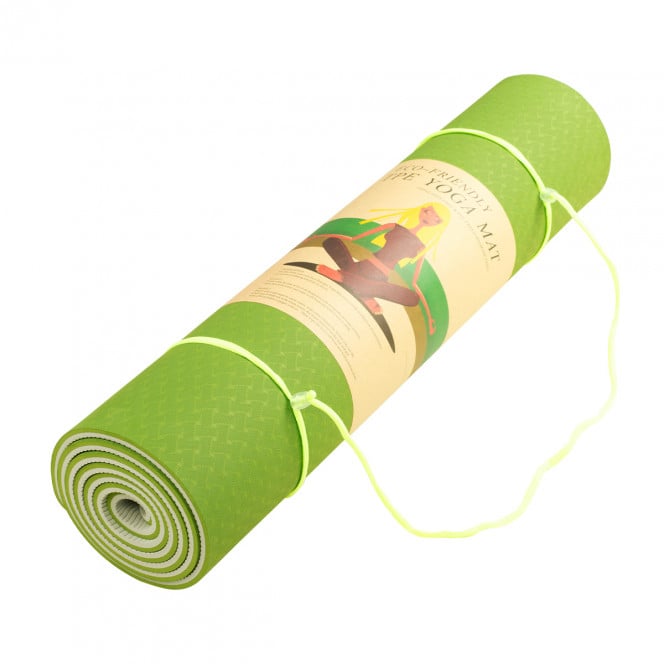 Powertrain TPE Pilates Exercise Yoga Mat 8mm - Green Image 3
